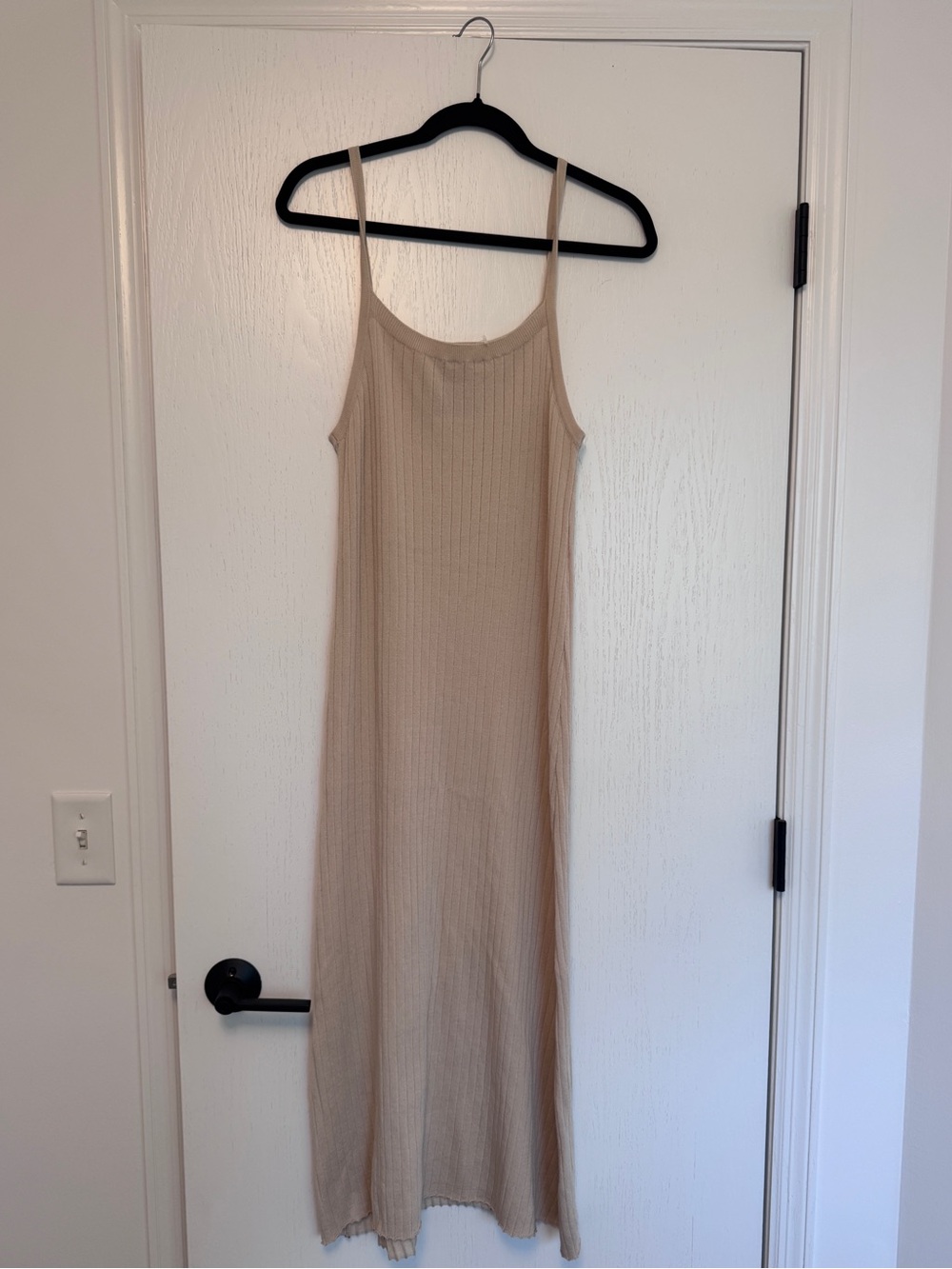 By Together Beige Ribbed Maxi Slip Dress